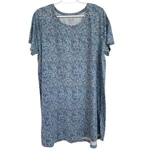 J. Jill Sleep Ultrasoft Floral Patch Pocket Nightgown Short Sleeve XL Loungewear